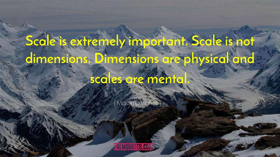 Massimo Vignelli Quotes: Scale is extremely important. Scale