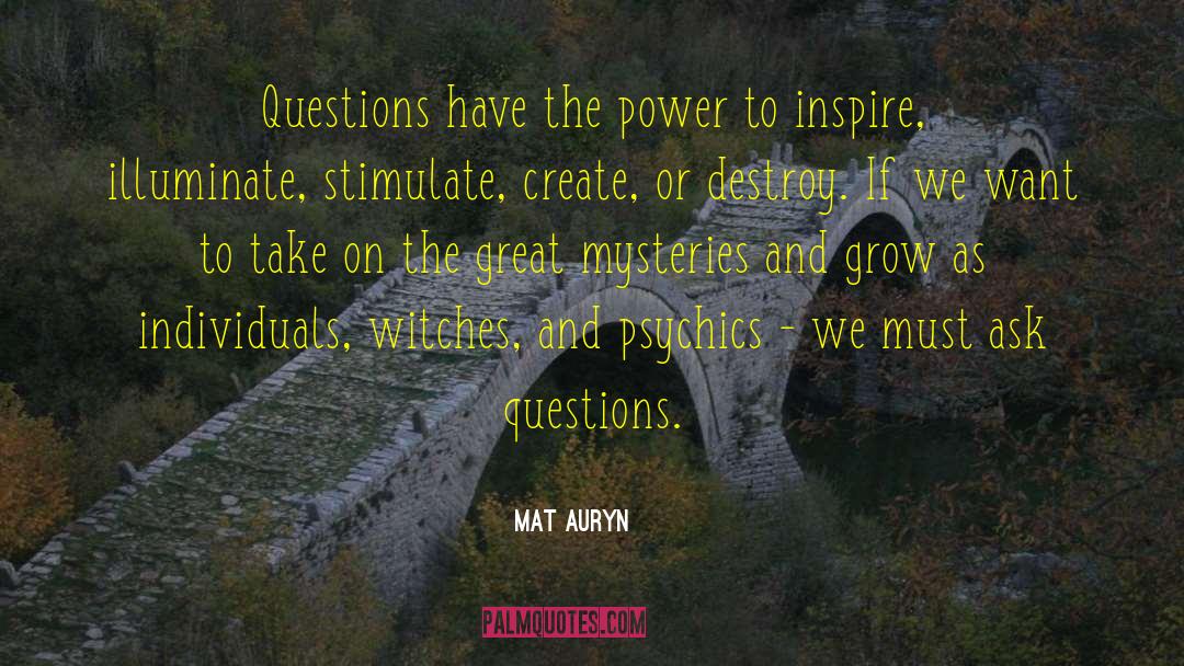 Mat Auryn Quotes: Questions have the power to