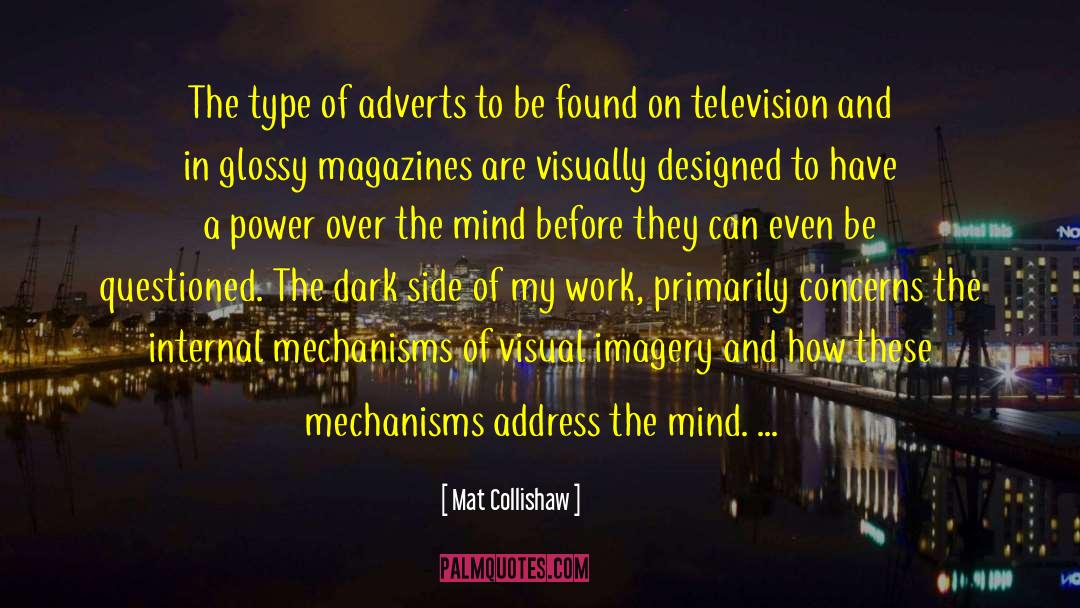 Mat Collishaw Quotes: The type of adverts to