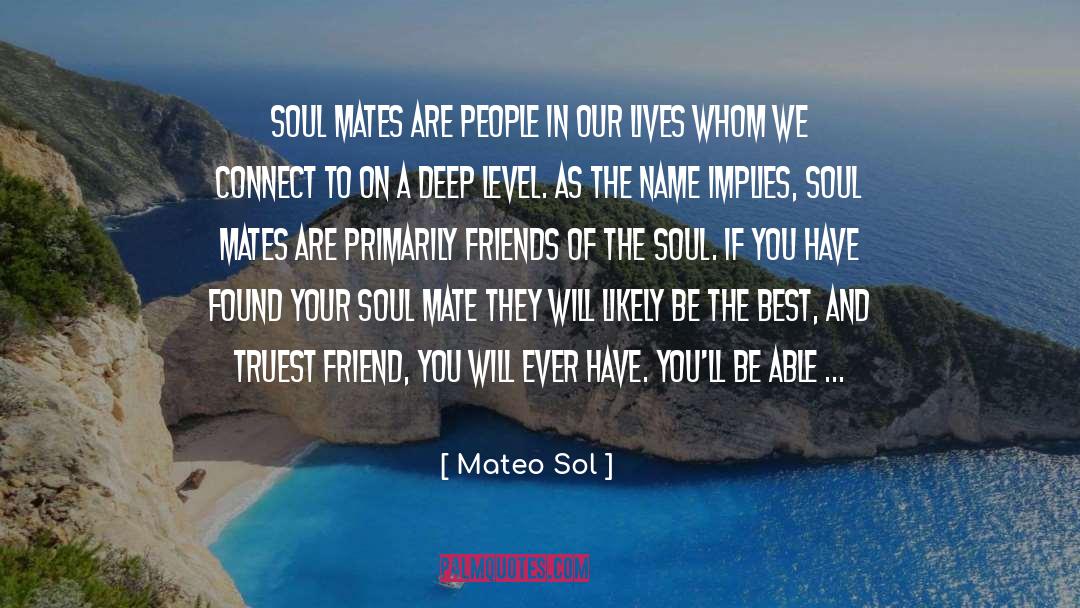 Mateo Sol Quotes: Soul mates are people in