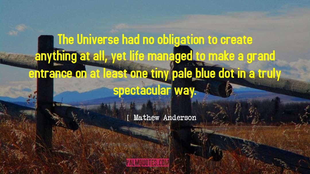 Mathew Anderson Quotes: The Universe had no obligation