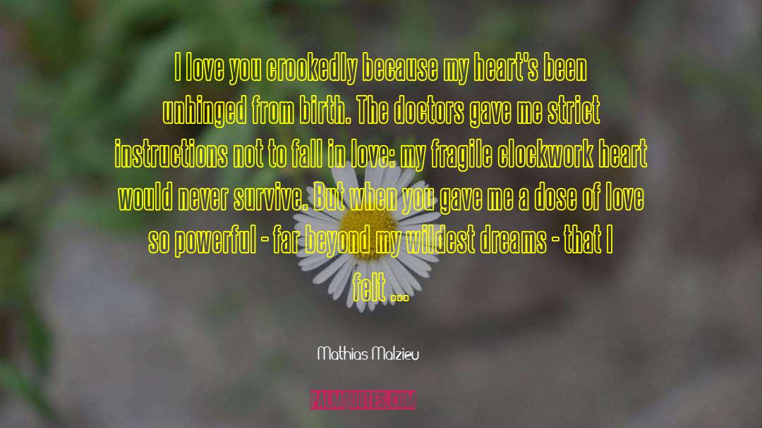 Mathias Malzieu Quotes: I love you crookedly because