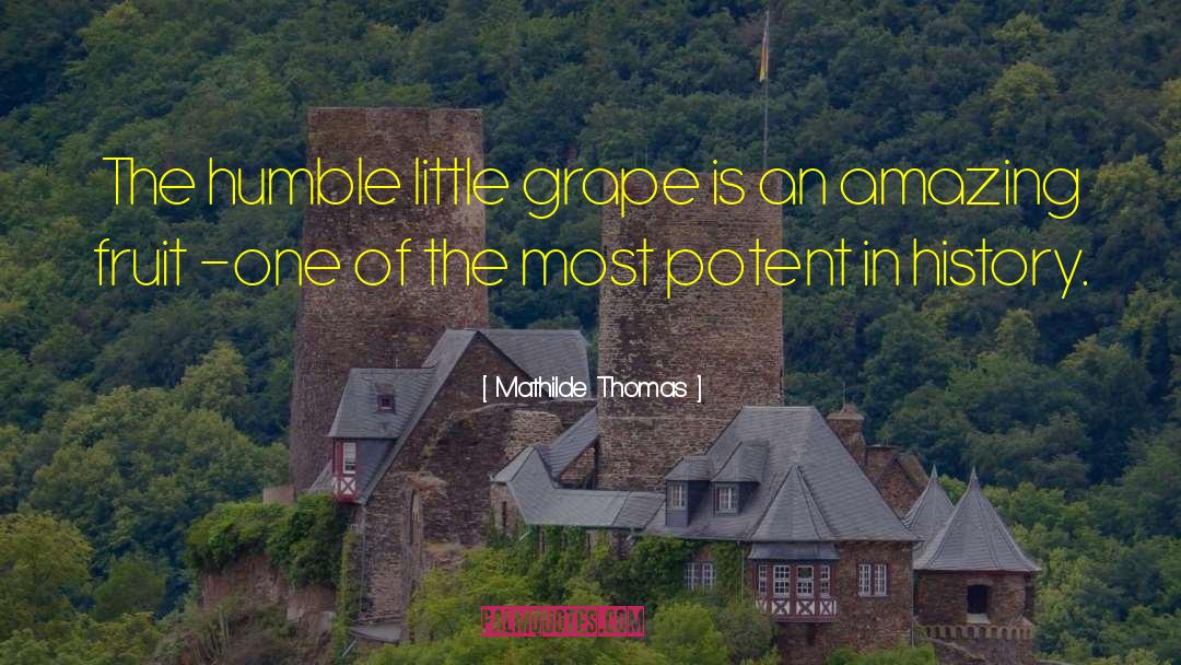 Mathilde Thomas Quotes: The humble little grape is