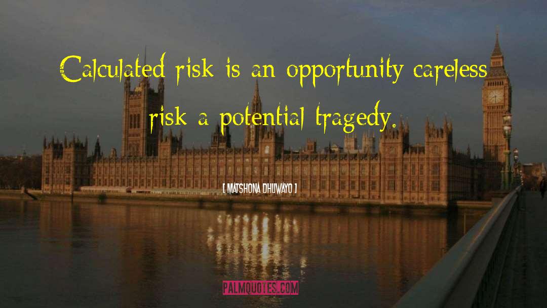 Matshona Dhliwayo Quotes: Calculated risk is an opportunity;<br