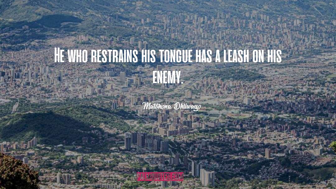 Matshona Dhliwayo Quotes: He who restrains his tongue