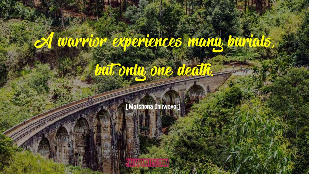 Matshona Dhliwayo Quotes: A warrior experiences many burials,