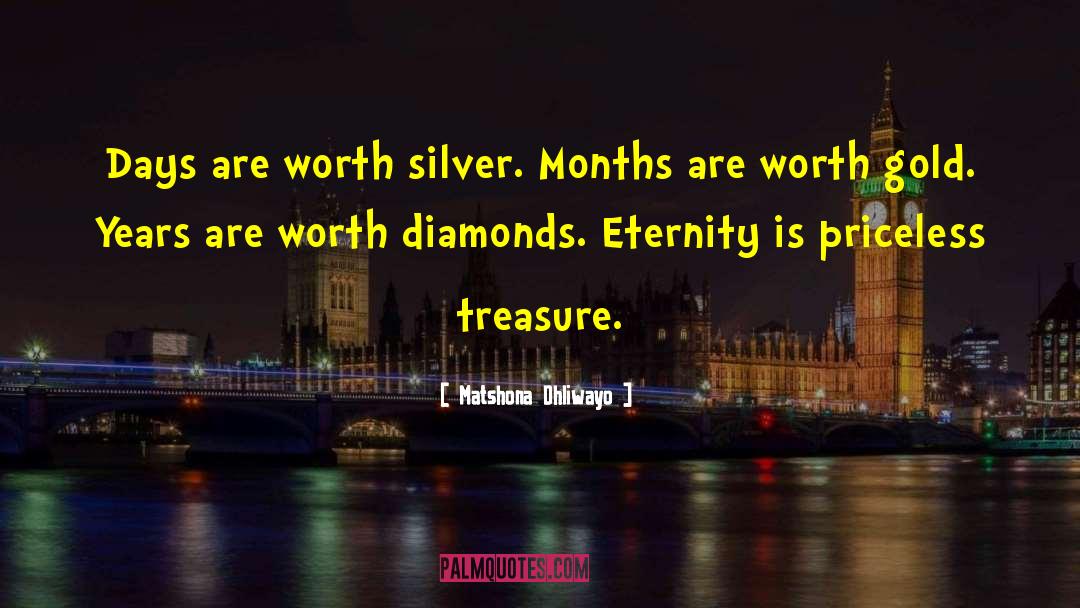 Matshona Dhliwayo Quotes: Days are worth silver. Months