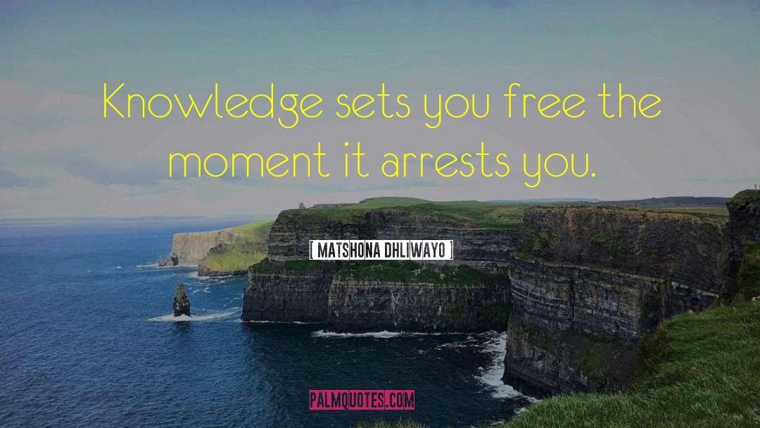 Matshona Dhliwayo Quotes: Knowledge sets you free the