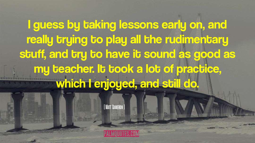 Matt Cameron Quotes: I guess by taking lessons