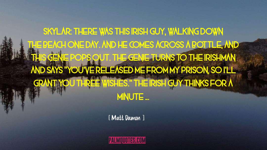 Matt Damon Quotes: Skylar: There was this Irish