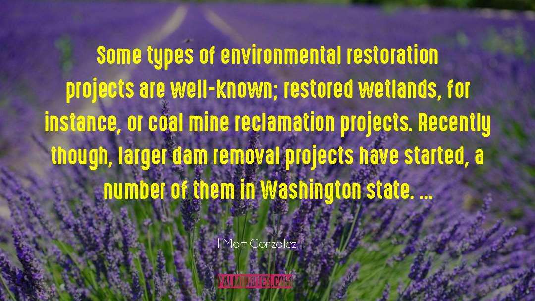 Matt Gonzalez Quotes: Some types of environmental restoration