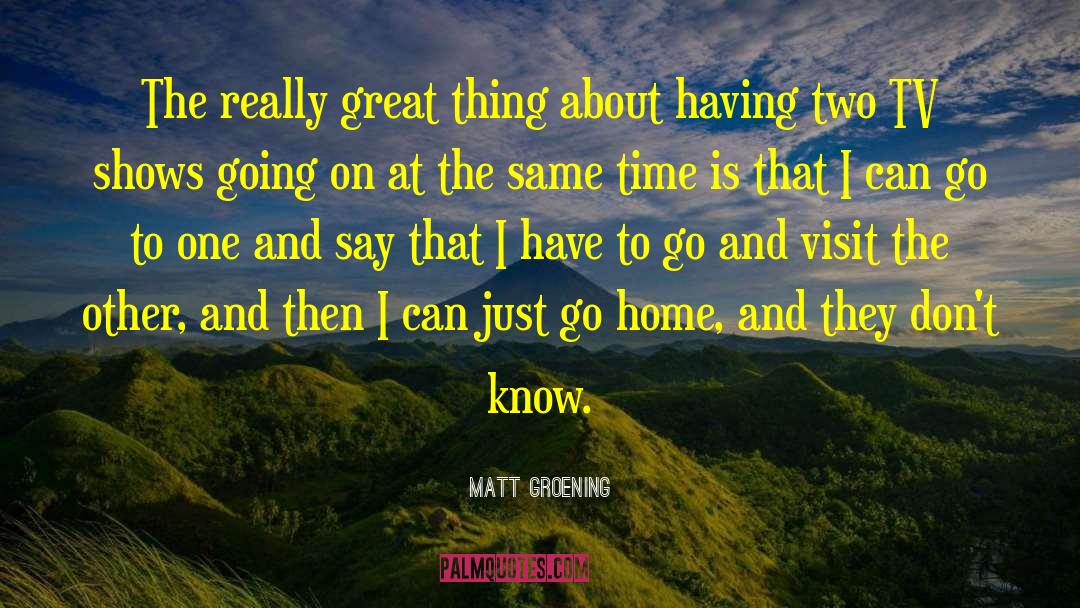 Matt Groening Quotes: The really great thing about