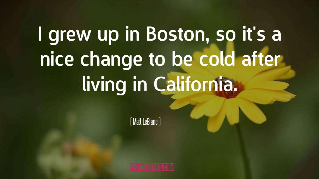 Matt LeBlanc Quotes: I grew up in Boston,