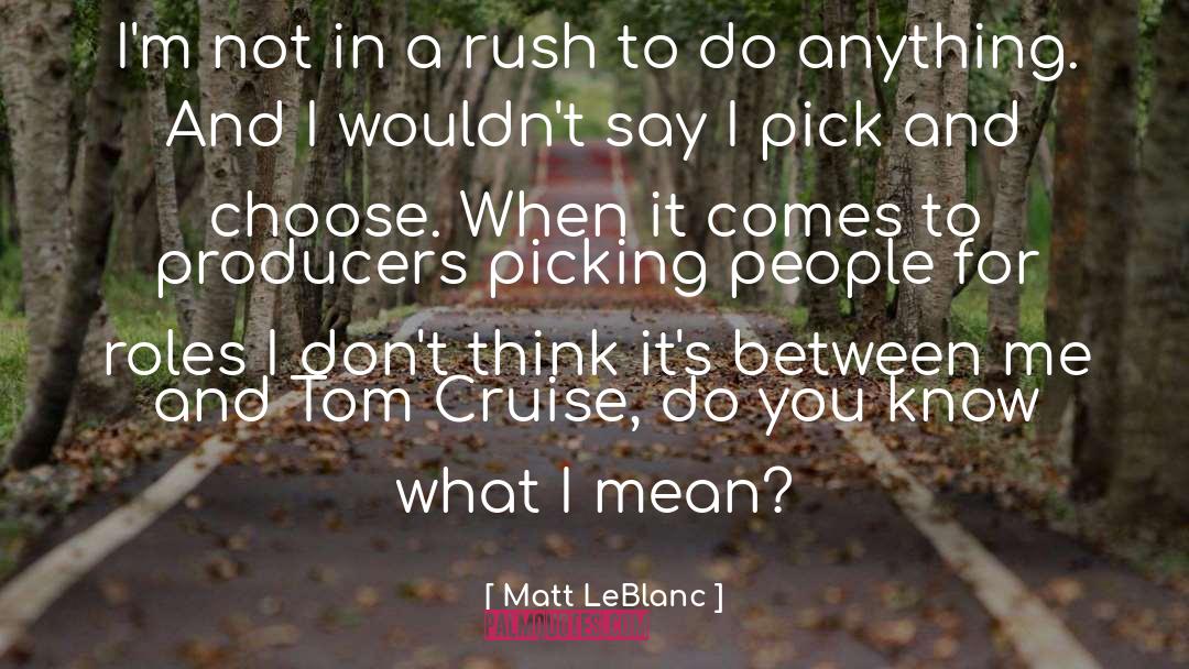 Matt LeBlanc Quotes: I'm not in a rush