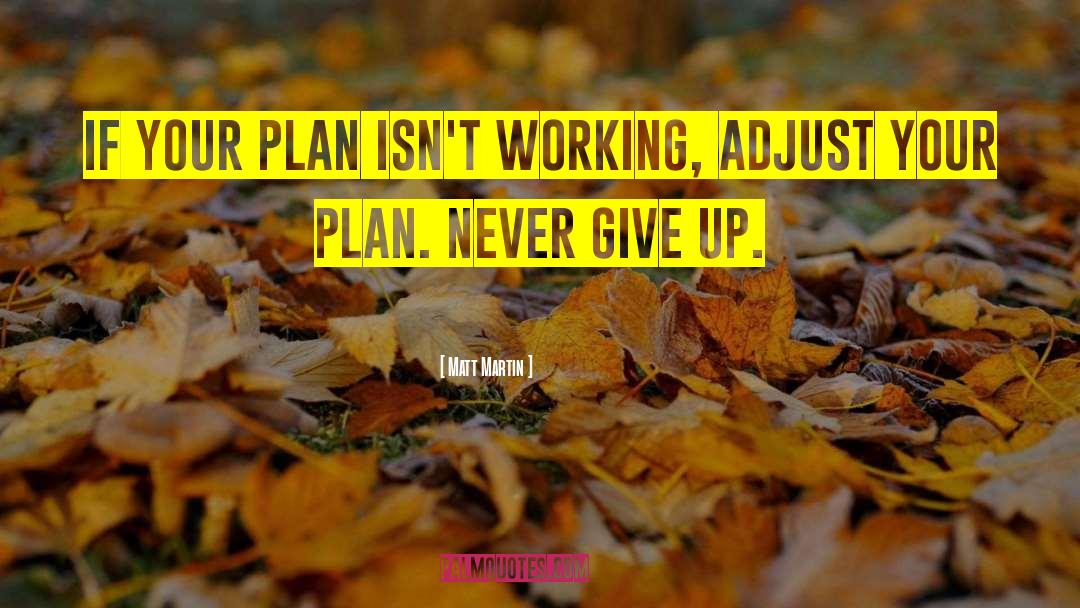 Matt Martin Quotes: If your plan isn't working,