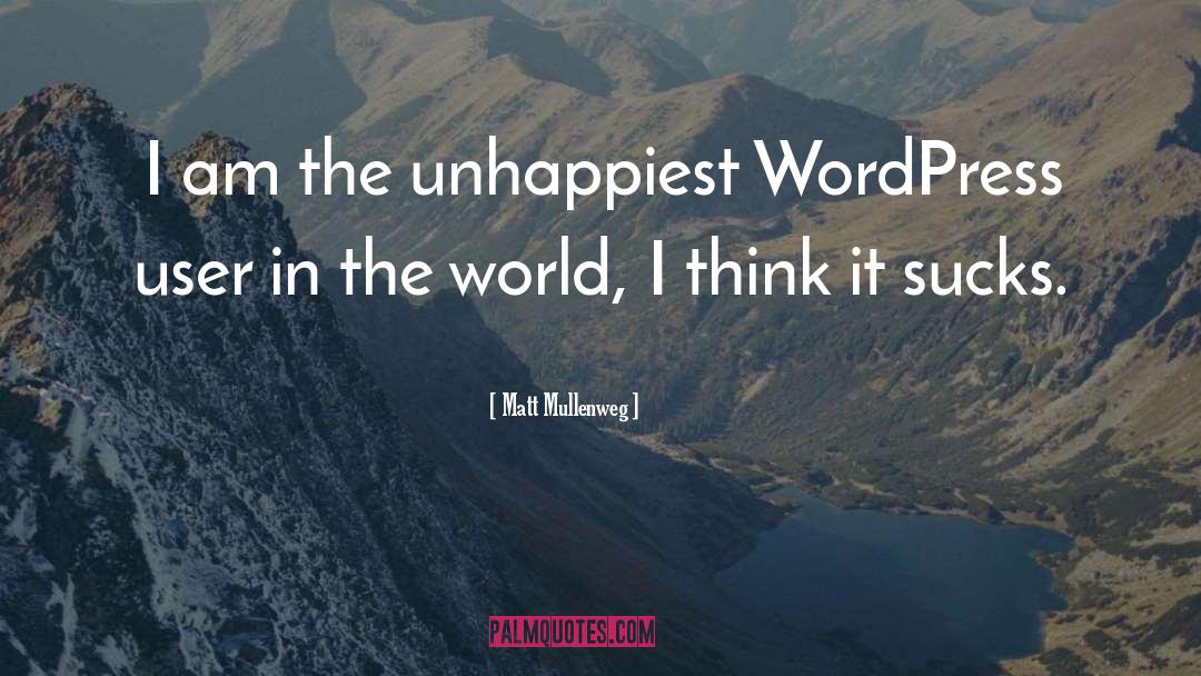 Matt Mullenweg Quotes: I am the unhappiest WordPress