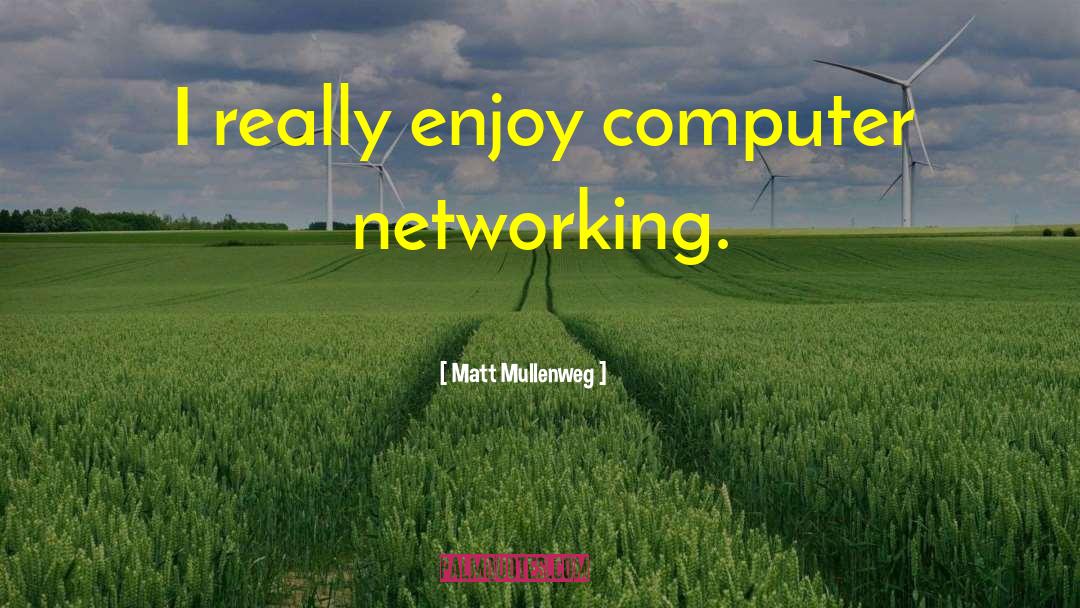 Matt Mullenweg Quotes: I really enjoy computer networking.