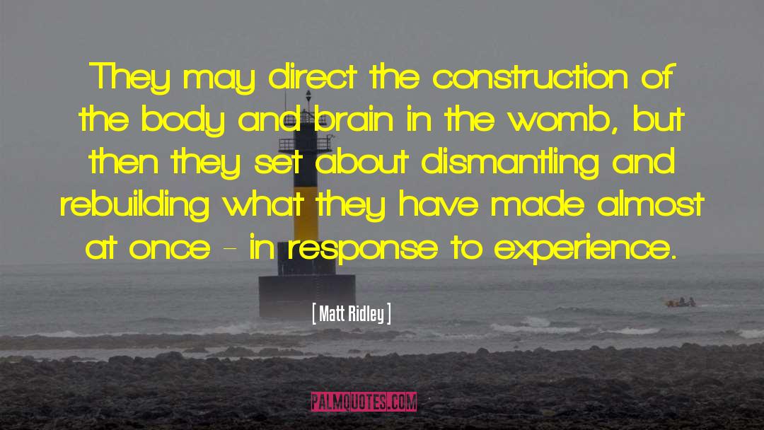 Matt Ridley Quotes: They may direct the construction