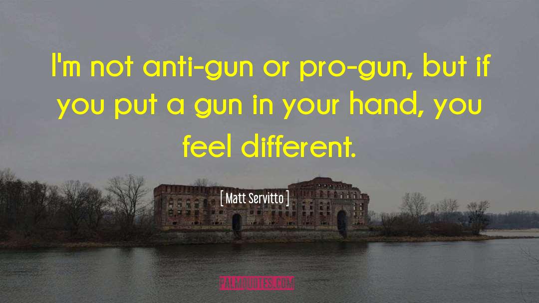 Matt Servitto Quotes: I'm not anti-gun or pro-gun,