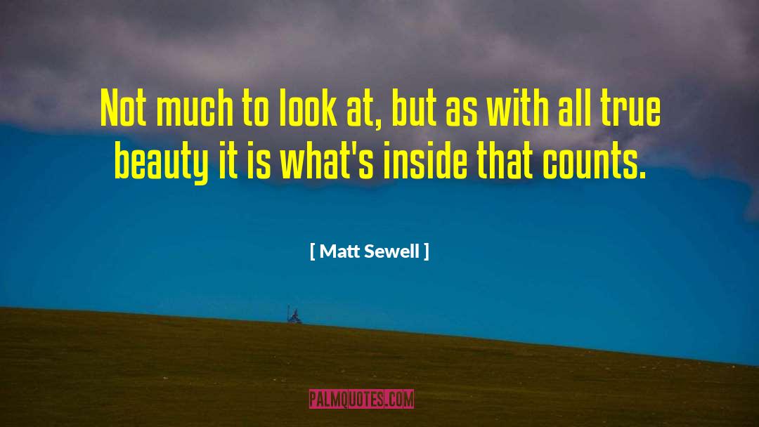 Matt Sewell Quotes: Not much to look at,