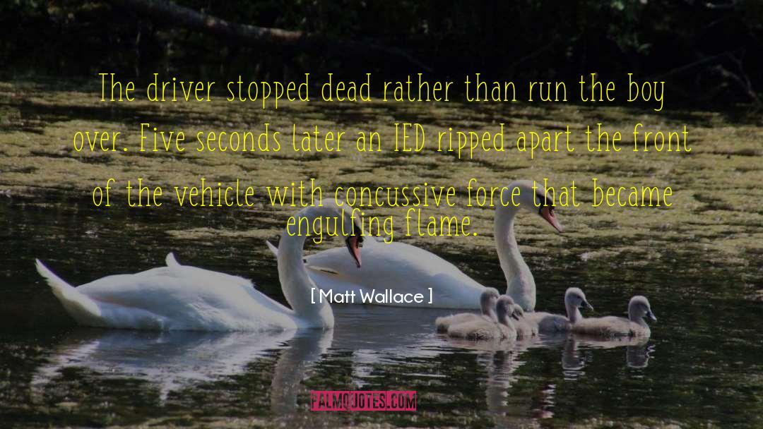 Matt Wallace Quotes: The driver stopped dead rather