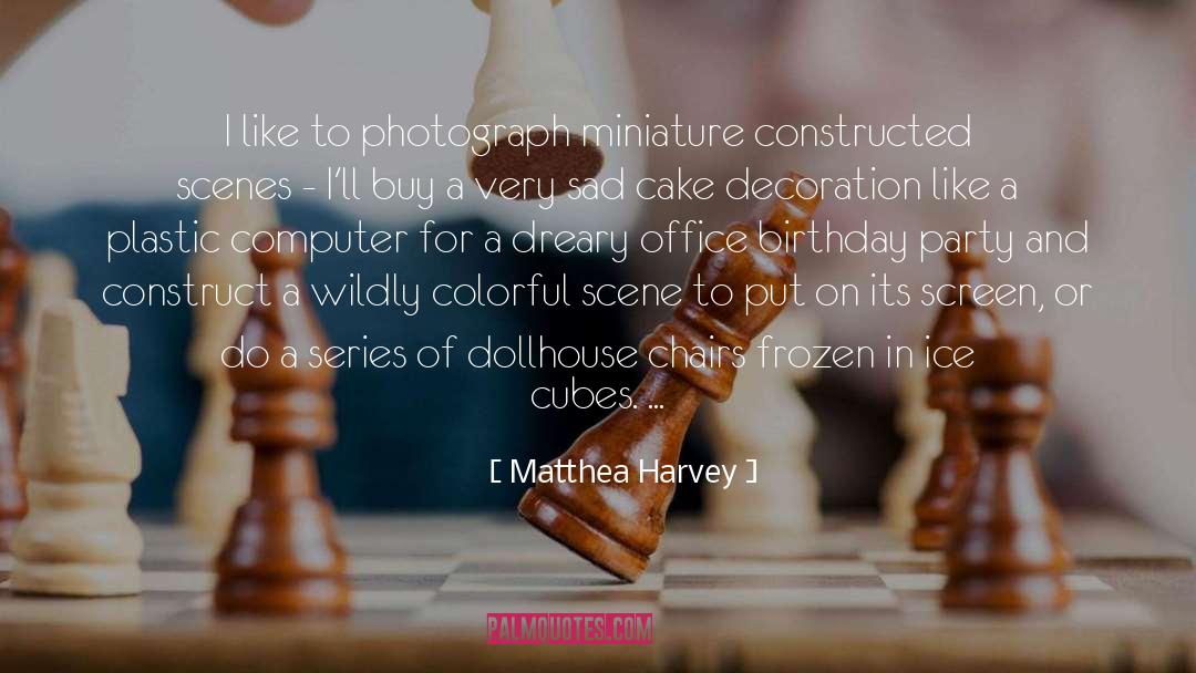 Matthea Harvey Quotes: I like to photograph miniature