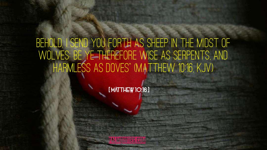 Matthew 10:16 Quotes: Behold, I send you forth