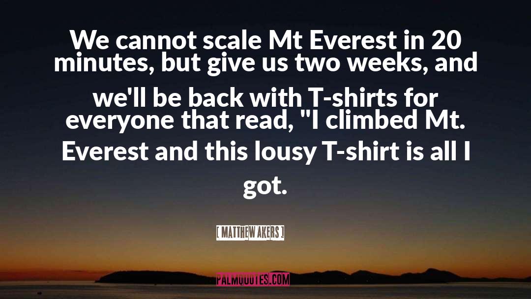 Matthew Akers Quotes: We cannot scale Mt Everest