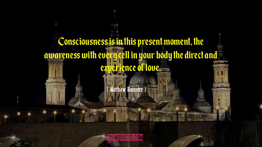 Matthew Donnelly Quotes: Consciousness is in this present