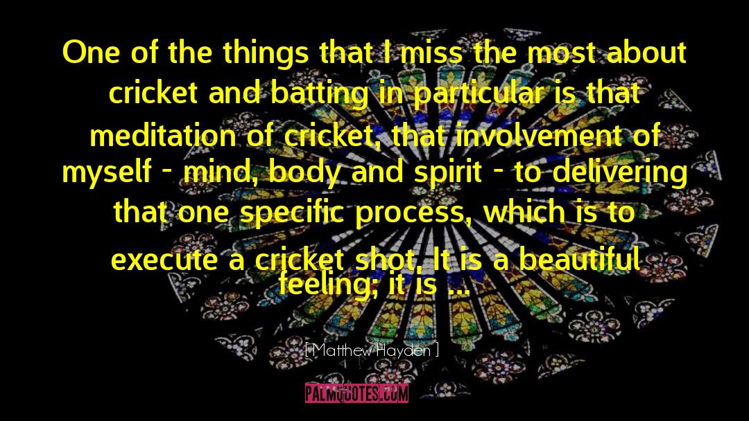 Matthew Hayden Quotes: One of the things that