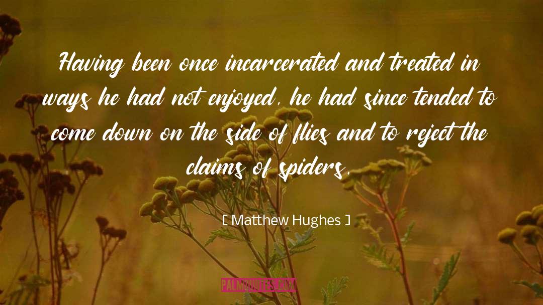 Matthew Hughes Quotes: Having been once incarcerated and