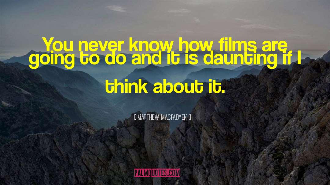 Matthew Macfadyen Quotes: You never know how films