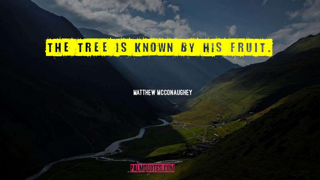 Matthew McConaughey Quotes: The tree is known by