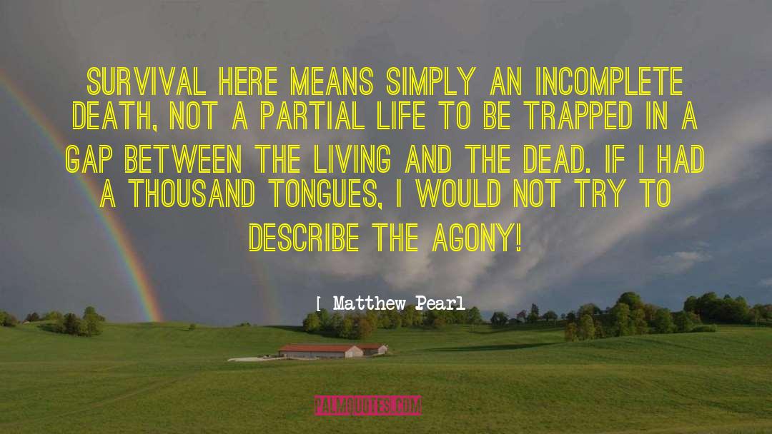 Matthew Pearl Quotes: Survival here means simply an