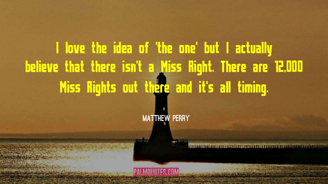 Matthew Perry Quotes: I love the idea of