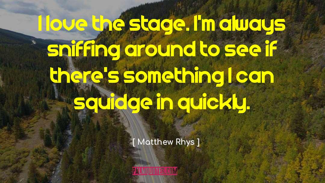 Matthew Rhys Quotes: I love the stage. I'm