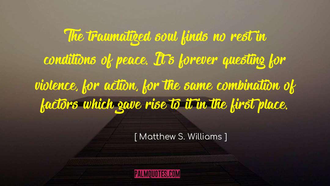 Matthew S. Williams Quotes: The traumatized soul finds no