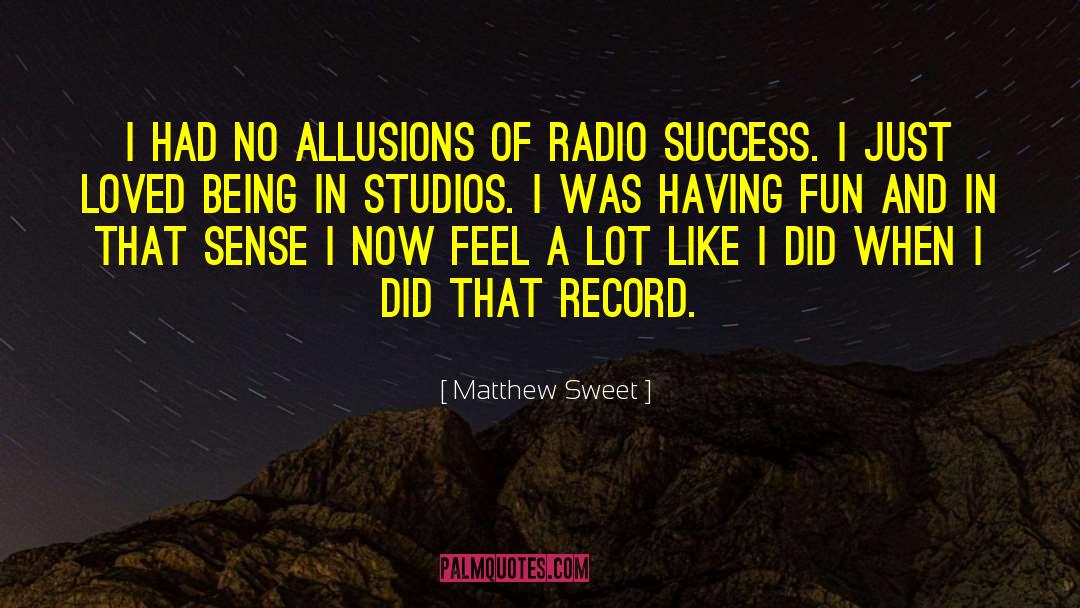 Matthew Sweet Quotes: I had no allusions of