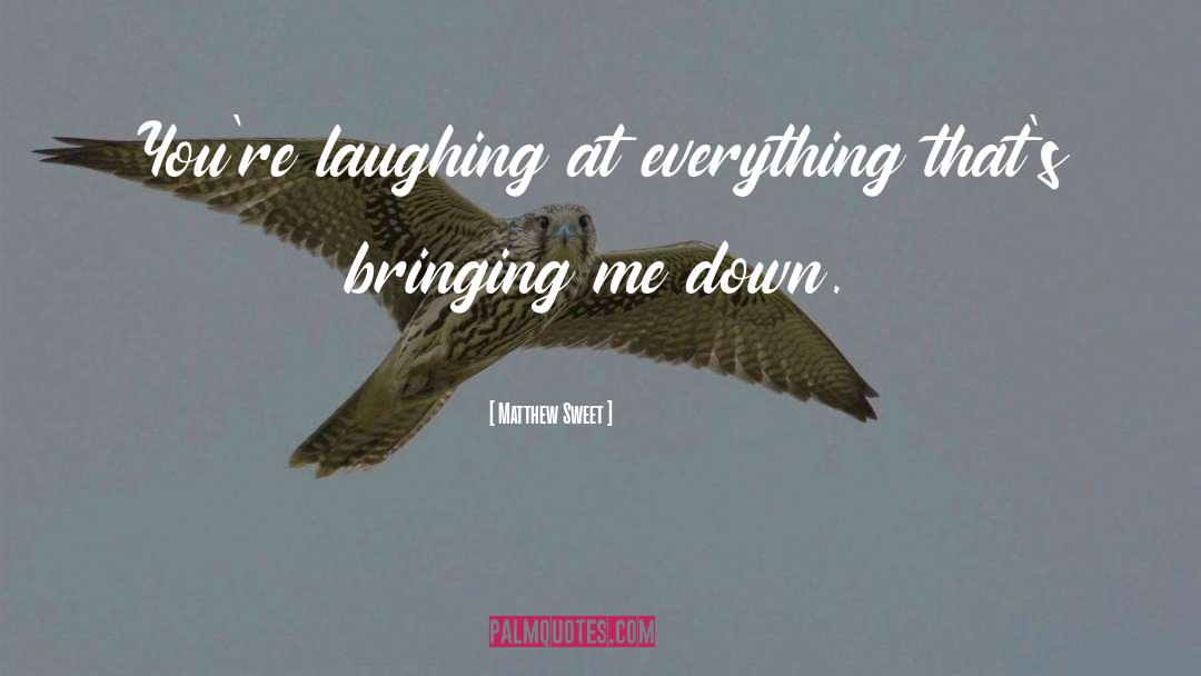 Matthew Sweet Quotes: You're laughing at everything that's
