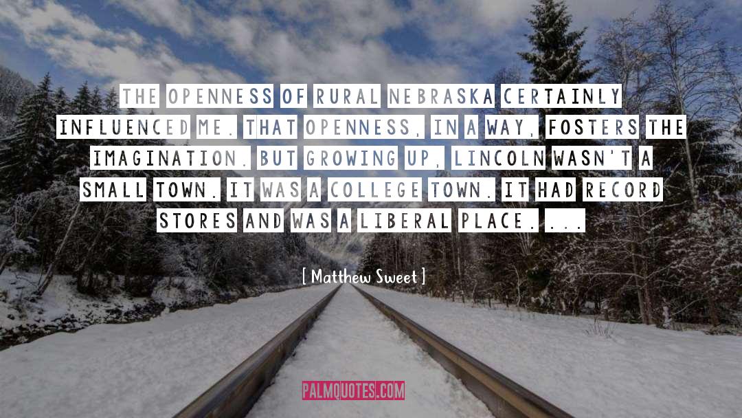 Matthew Sweet Quotes: The openness of rural Nebraska