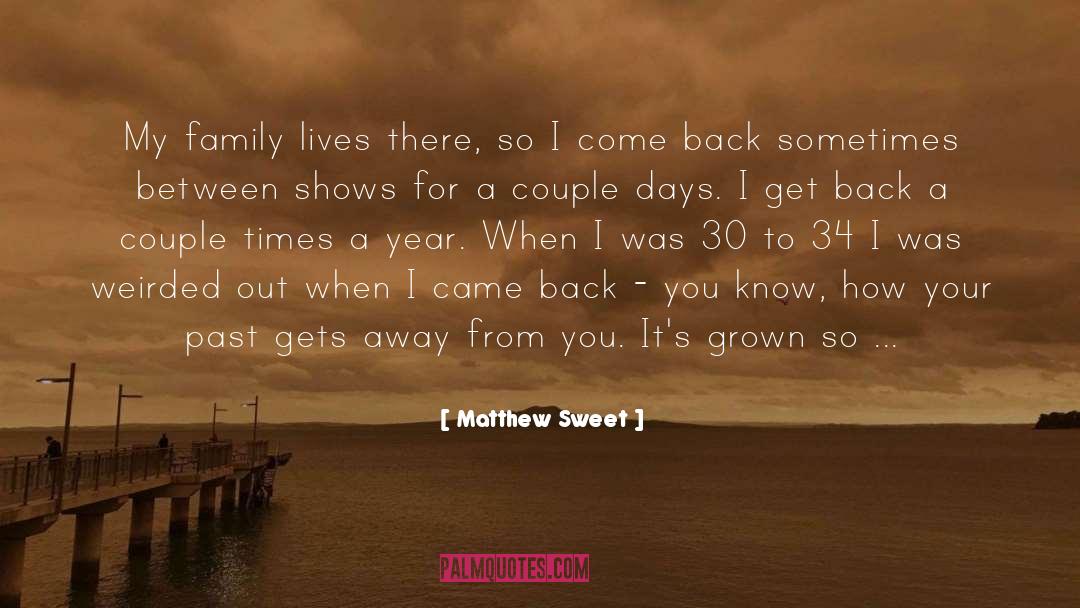 Matthew Sweet Quotes: My family lives there, so