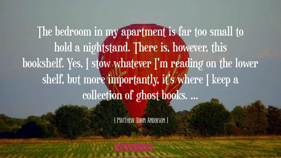 Matthew Tobin Anderson Quotes: The bedroom in my apartment