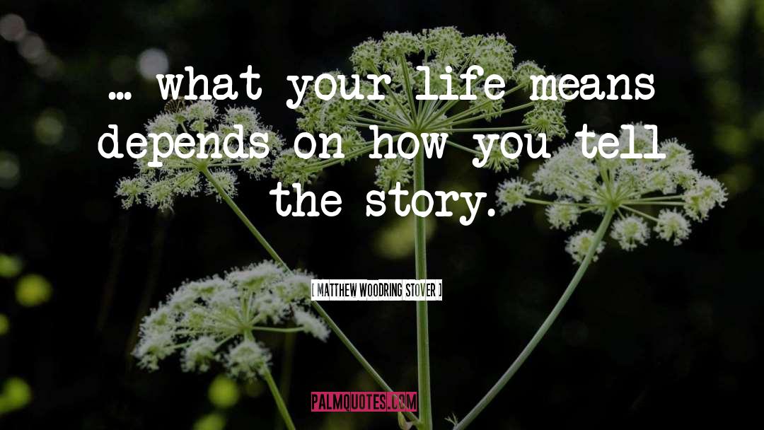 Matthew Woodring Stover Quotes: ... what your life means