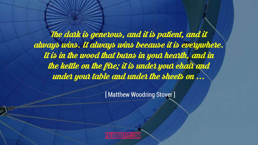 Matthew Woodring Stover Quotes: The dark is generous, and