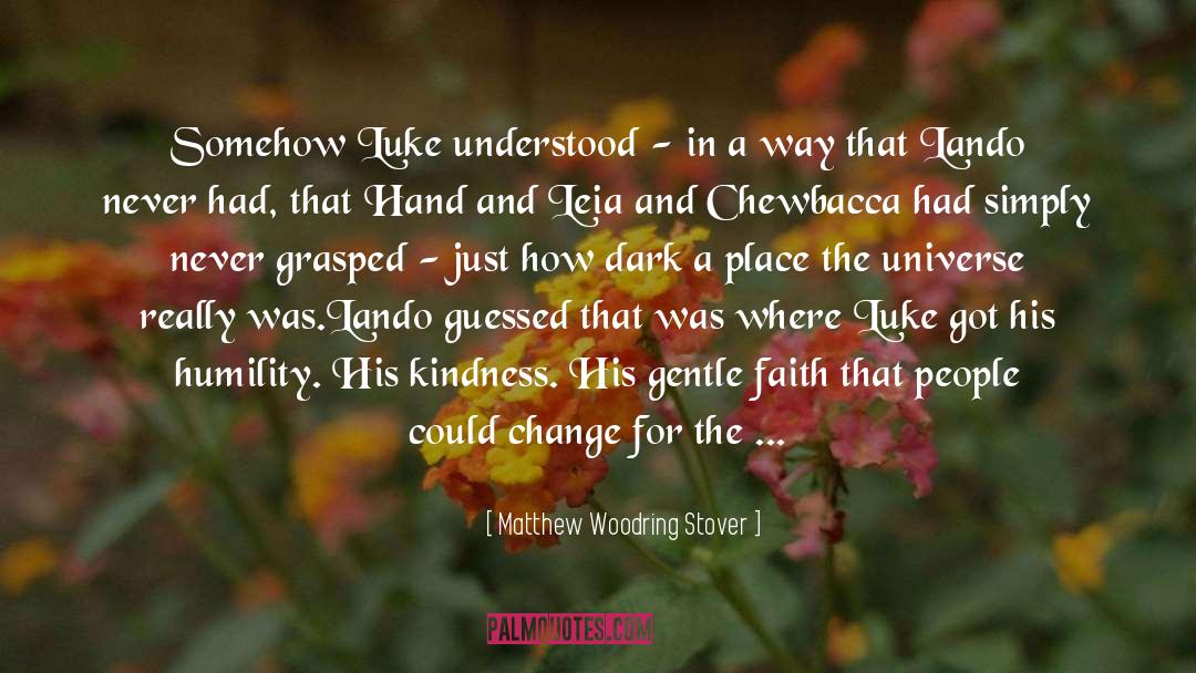 Matthew Woodring Stover Quotes: Somehow Luke understood - in