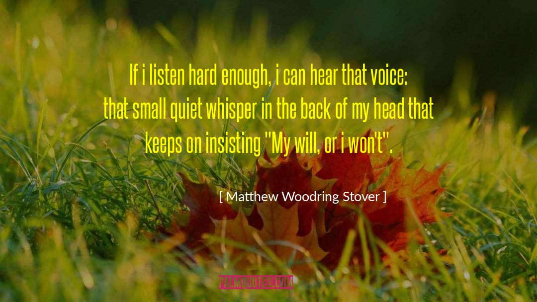 Matthew Woodring Stover Quotes: If i listen hard enough,