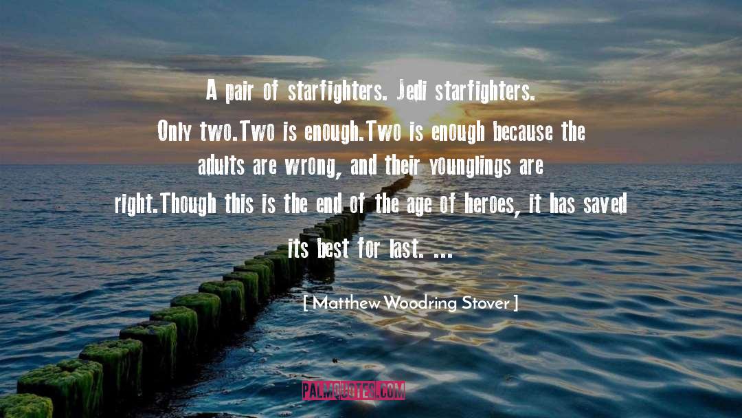 Matthew Woodring Stover Quotes: A pair of starfighters. Jedi