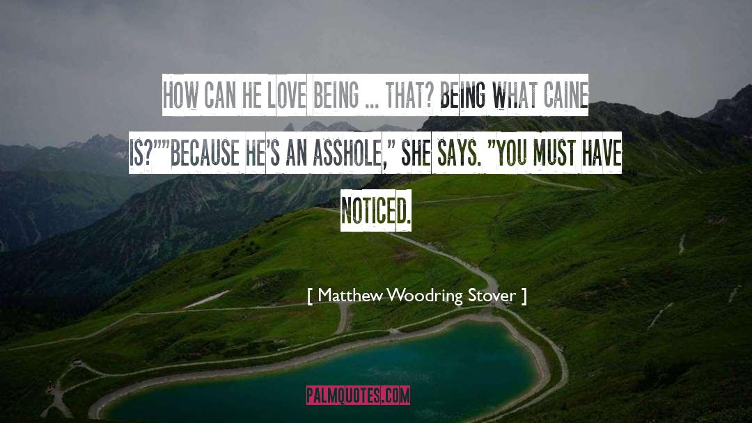 Matthew Woodring Stover Quotes: How can he love being