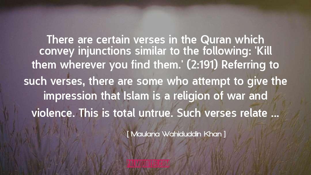 Maulana Wahiduddin Khan Quotes: There are certain verses in