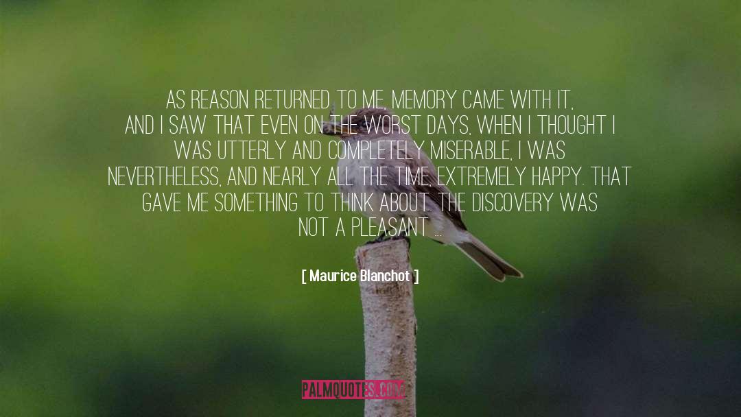 Maurice Blanchot Quotes: As reason returned to me,